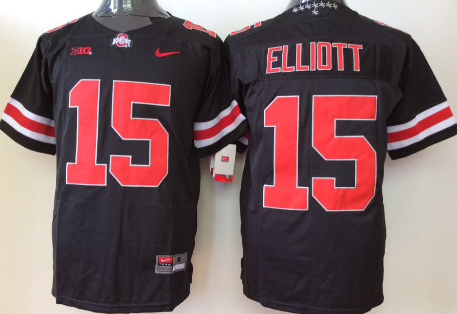 Men's Ohio State Buckeyes Ezekiel Elliott #15 Black Jersey